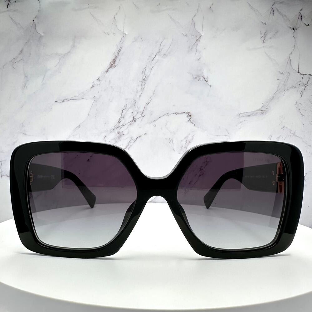 🕶️ Miu Miu Black Oversized Square Sunglasses with Gold Logo ✨ - Picture 5 of 14